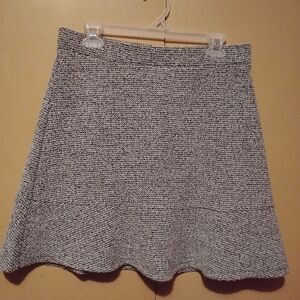 LOFT Textured Medium Black and White A-Line Skirt